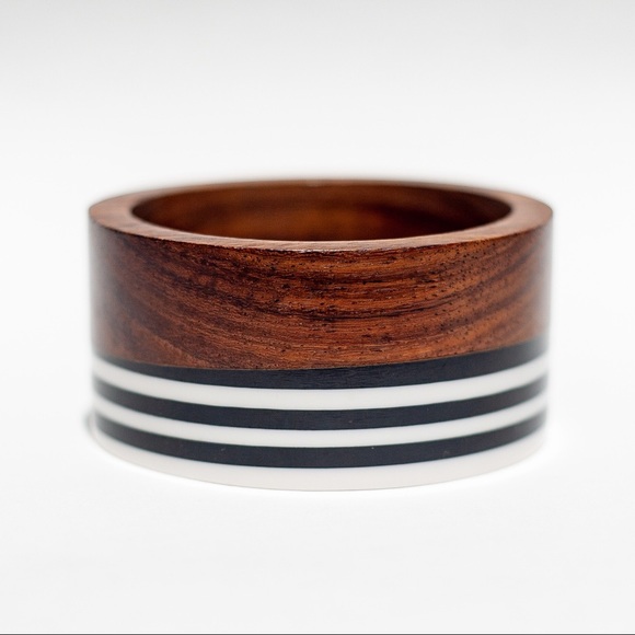 Vintage Jewelry - Wood+Lucite HANDMADE Vintage Repro Bangle! 1 Left!